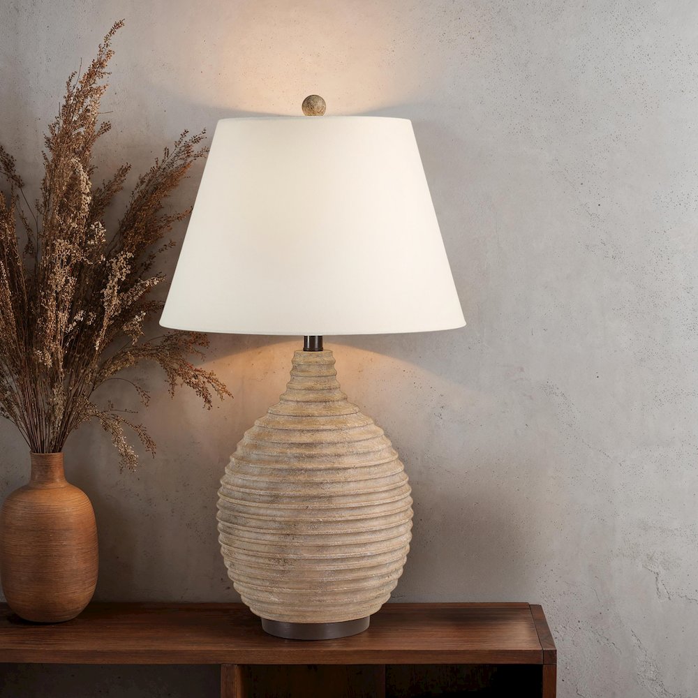 Cebada 27.5" Height Table Lamp, Brown. Picture 2