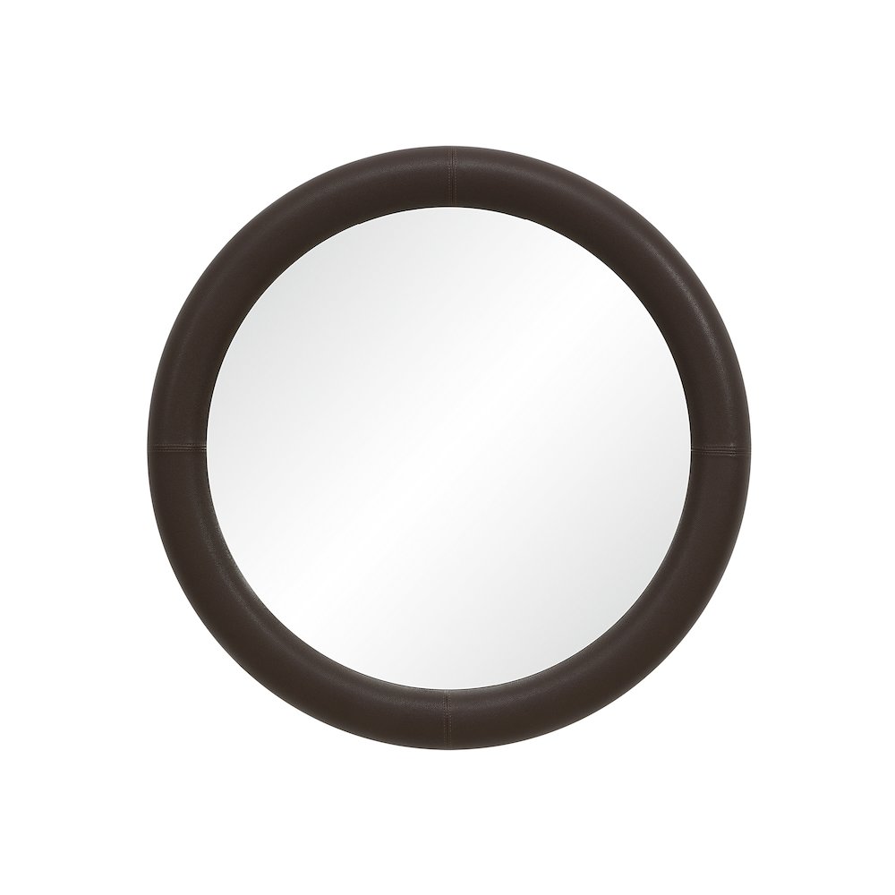 Potro 45" H x 45" W Wall Mirror, Dark Brown. Picture 1
