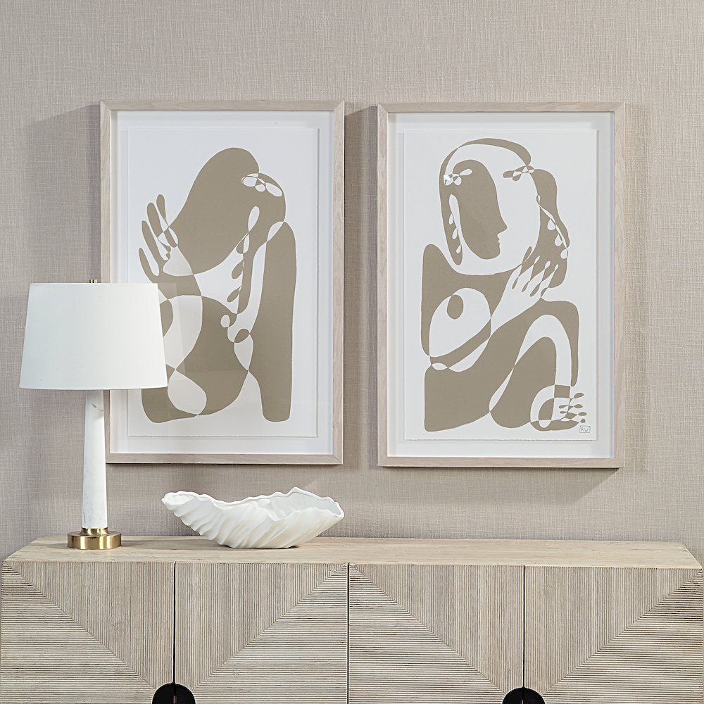 Cybel 24.1" Wide Wall Art With Wood Frame, Walnut. Picture 2