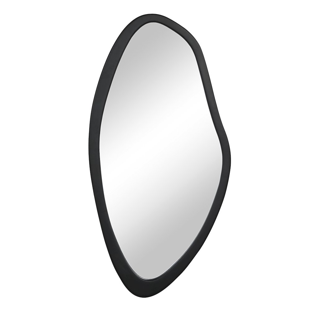 Trani 40" H x 19.75" W Wall Mirror, Black. Picture 1