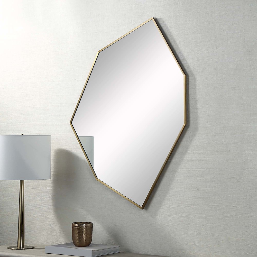 Devika 41 x 31 Geometric,Irregular Framed Mirror. Picture 2