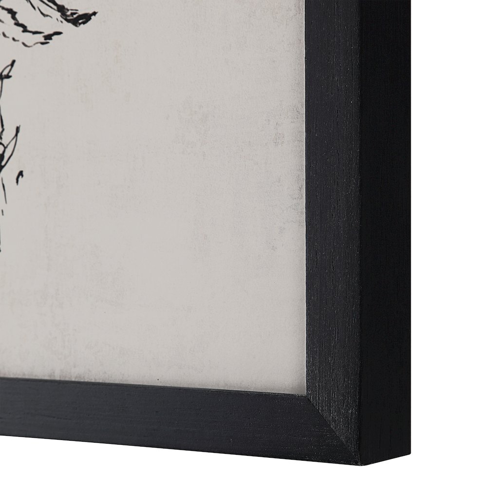 Basset 18" Wide Wall Art With Wood Frame, Painted Black. Picture 11