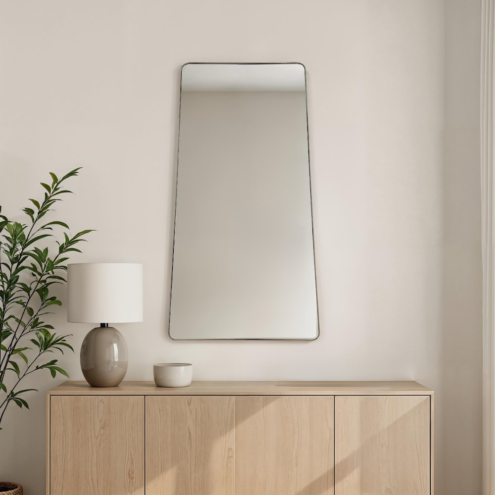 Miley 40" H x 22" W Wall Mirror, Yellow. Picture 2