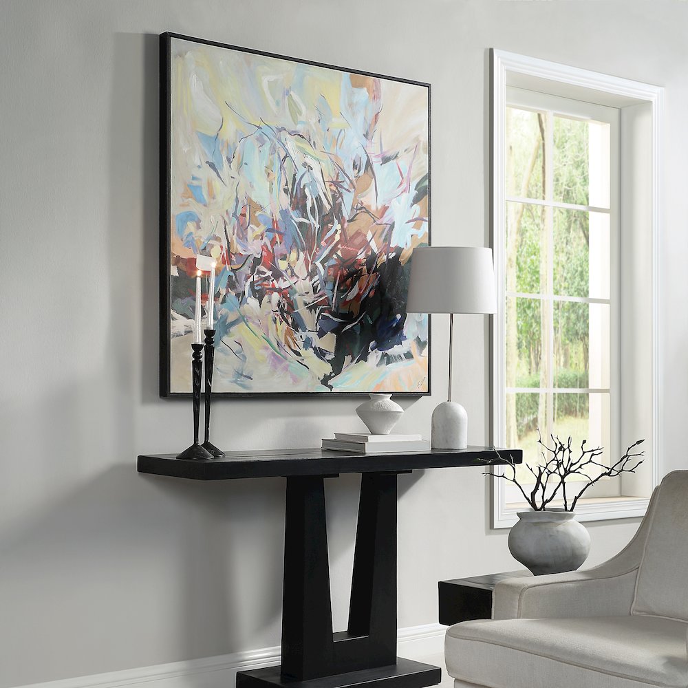 Iman 50" H x 50" W Canvas Art, White. Picture 2