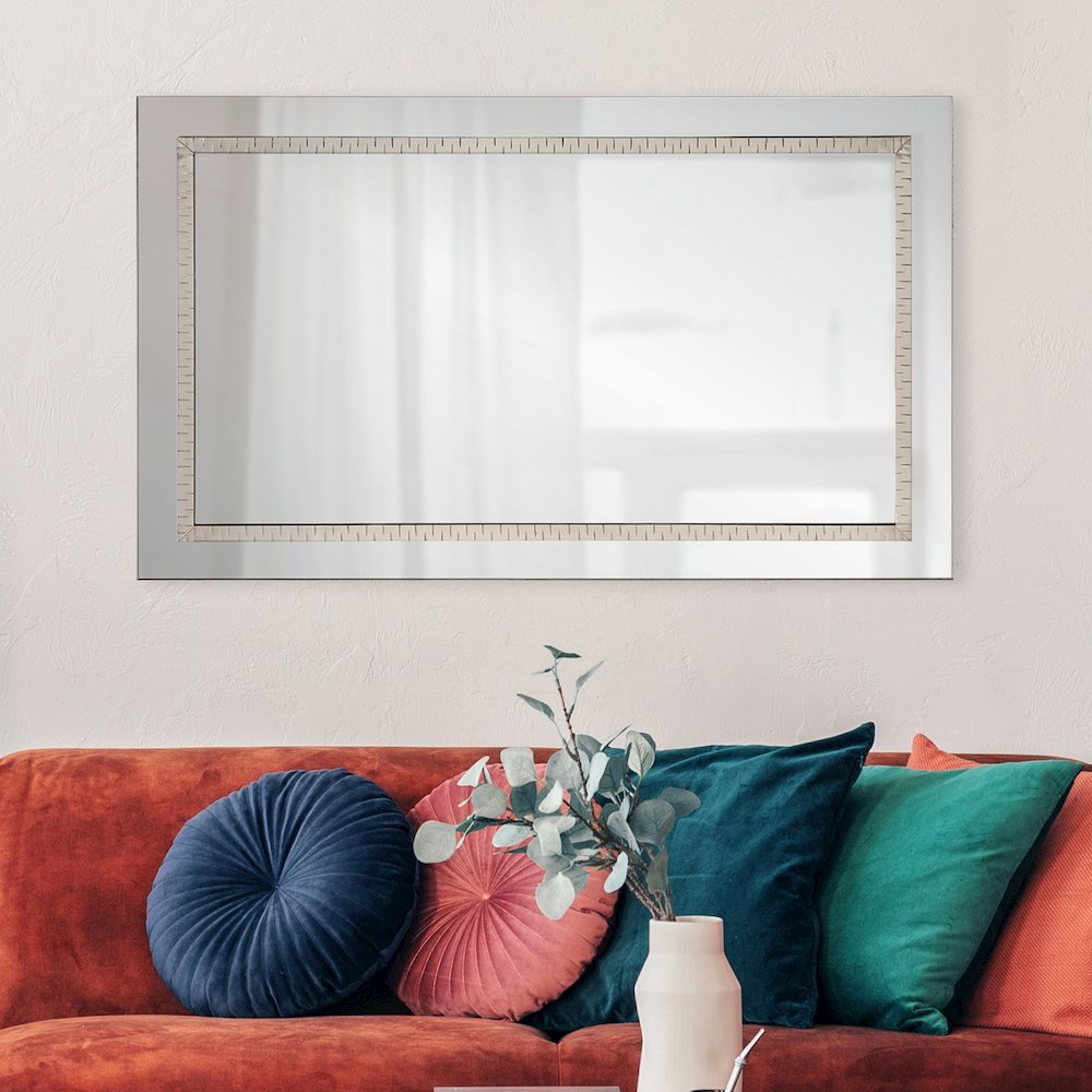 Stanton 24" Tall Rectangle Wall Mirror, Grey. Picture 4