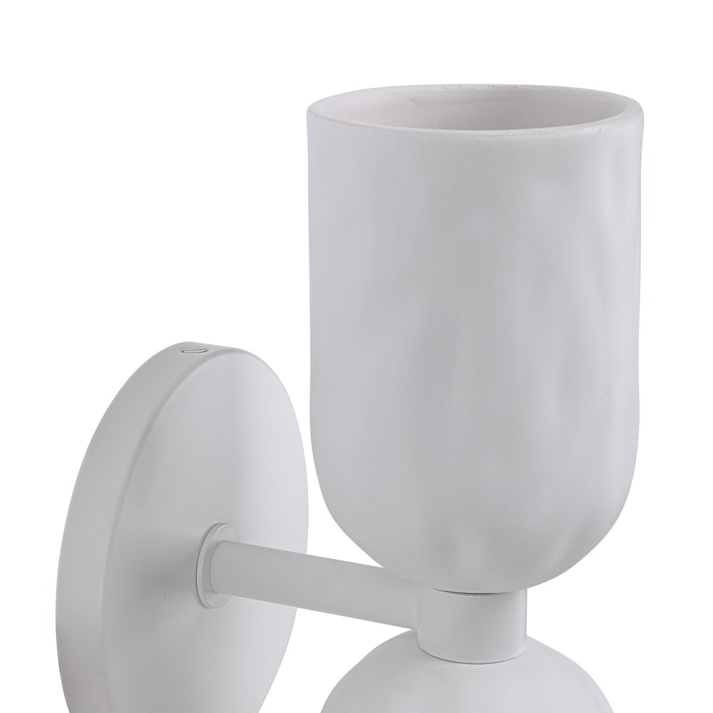 Akira 11.2" Off-White 2-Light Wall Sconce. Picture 4