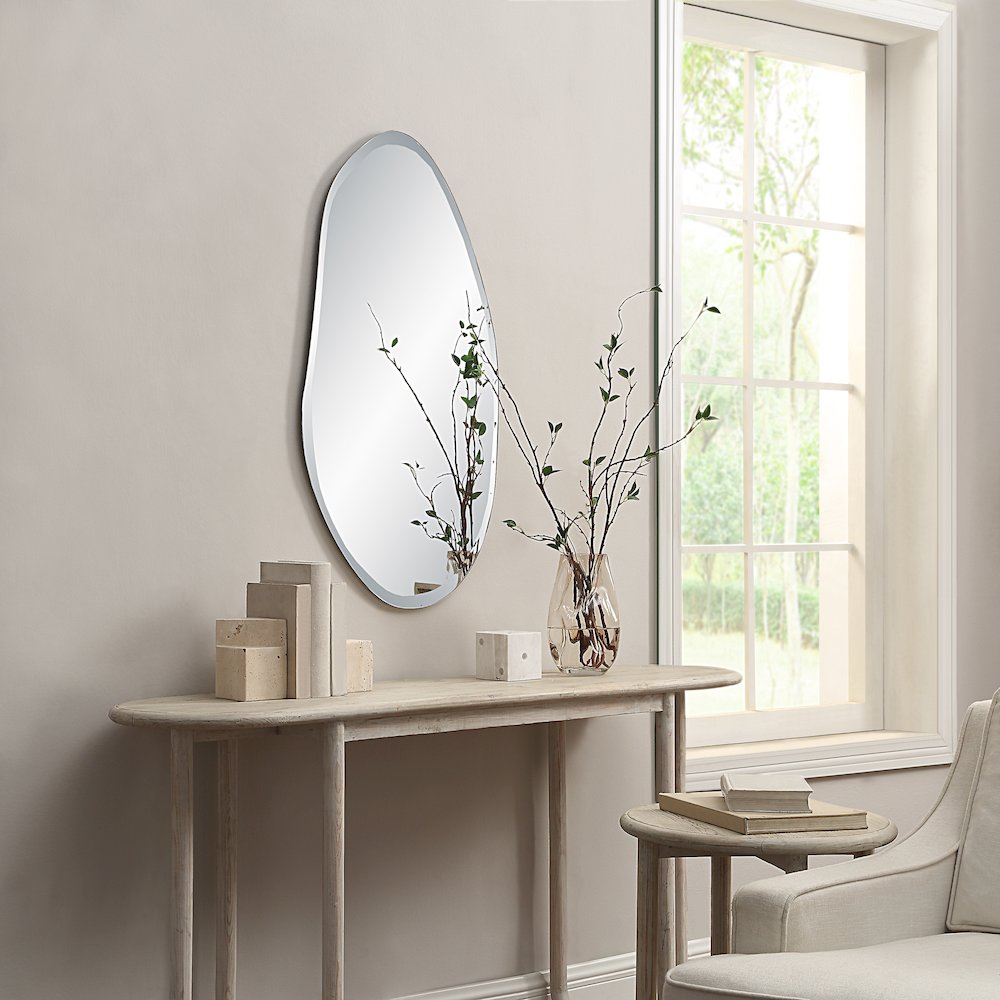 Anogia 40" H x 22" W Wall Mirror, Grey. Picture 2