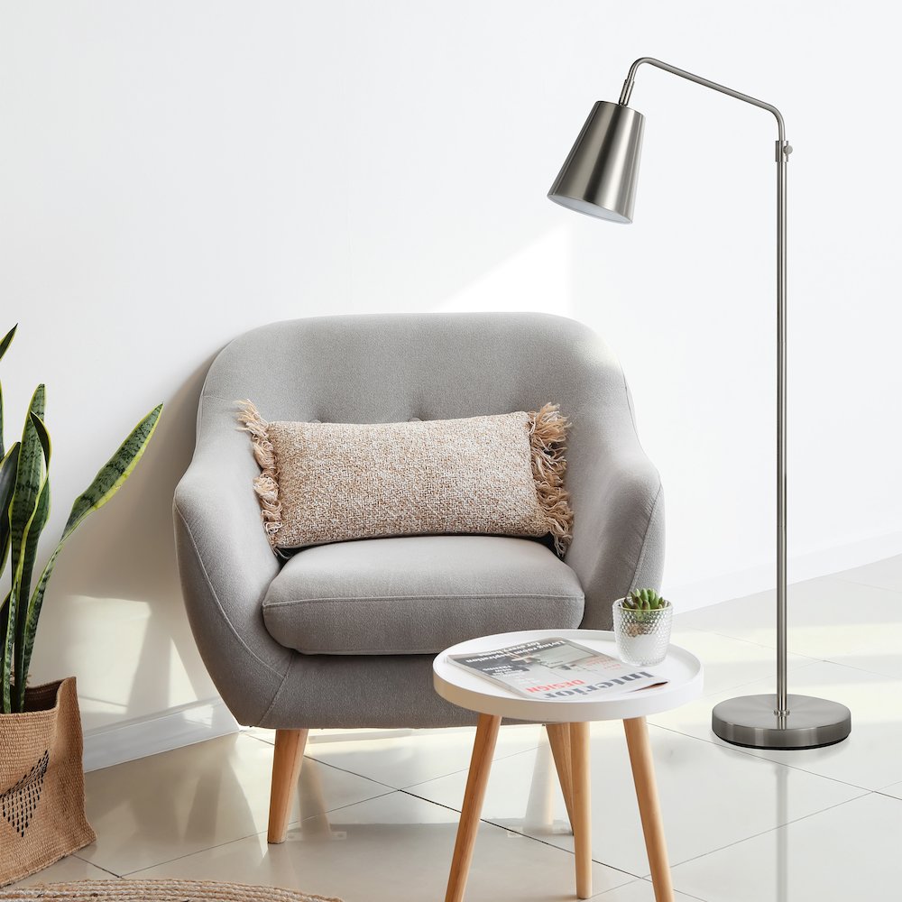 Norwich 47.5" Height Floor Lamp, Grey. Picture 2