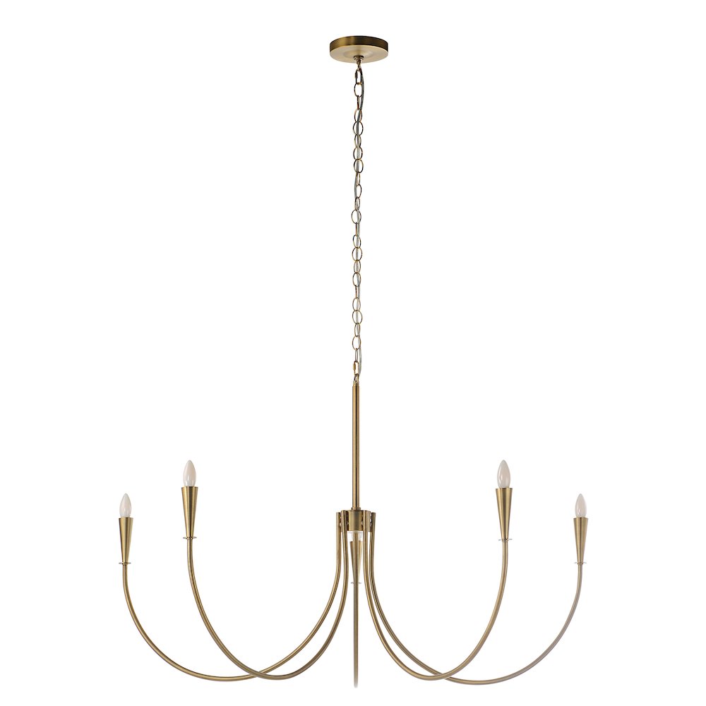 Luzon 90" Height Ceiling Fixture, Plated Dark Antique Brushed Brass. Picture 3