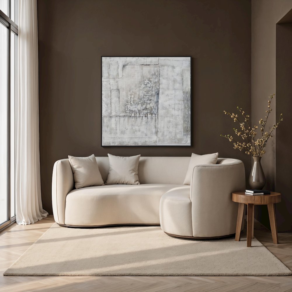 Zariah 45" Wide Canvas Art with Wood Frame, Charcoal. Picture 4