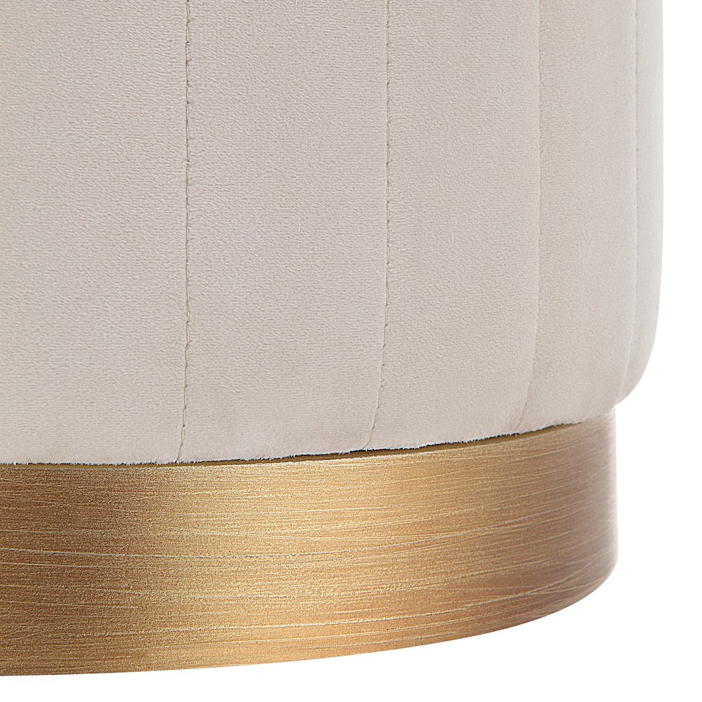 Baylor Ottoman In Cream Color. Picture 4