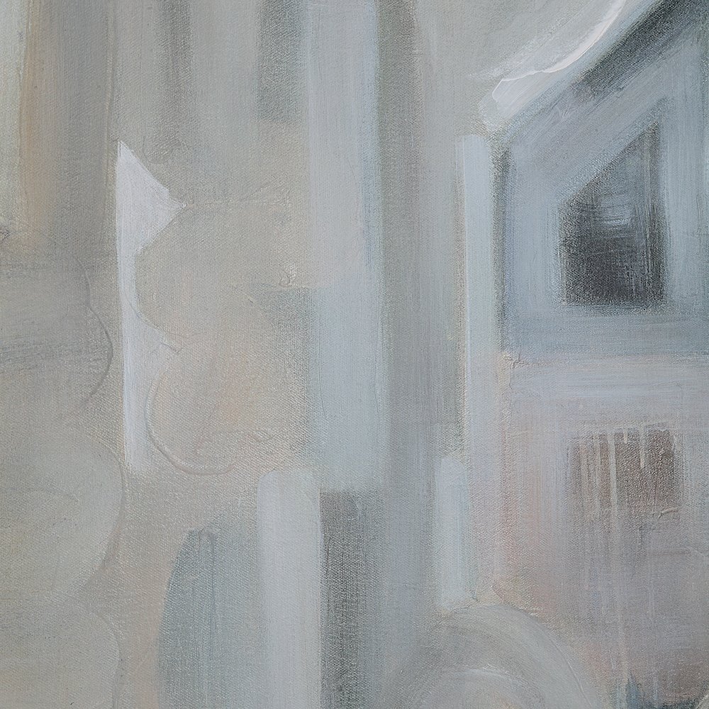 Palazzo 48" Wide Canvas Art With Wood Frame, Painted White. Picture 5