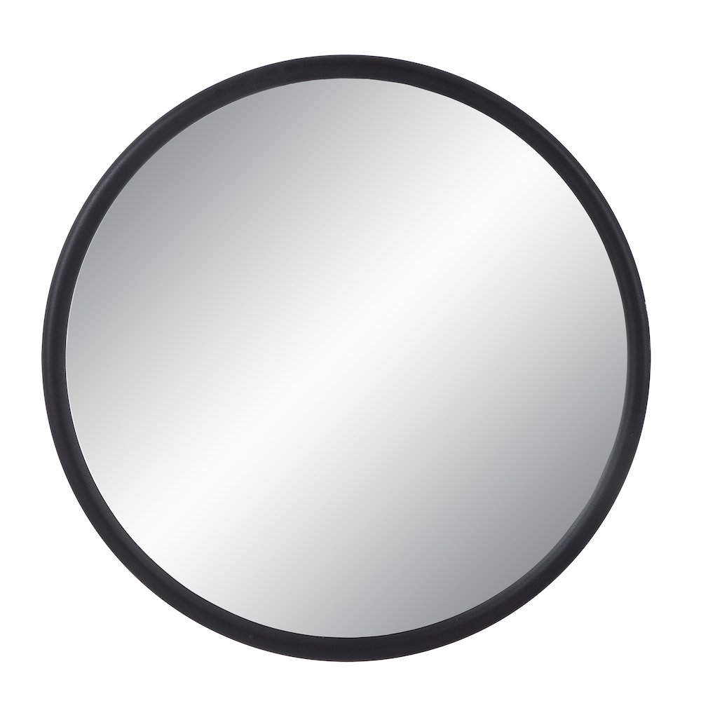 Namur 36" Tall Round Mirror, Matte Black. Picture 1