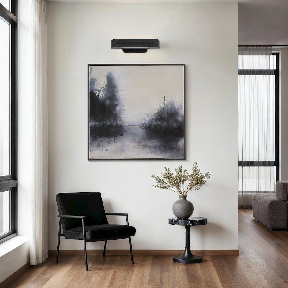 Saba 4.5" Height Wall Sconce, Black. Picture 2