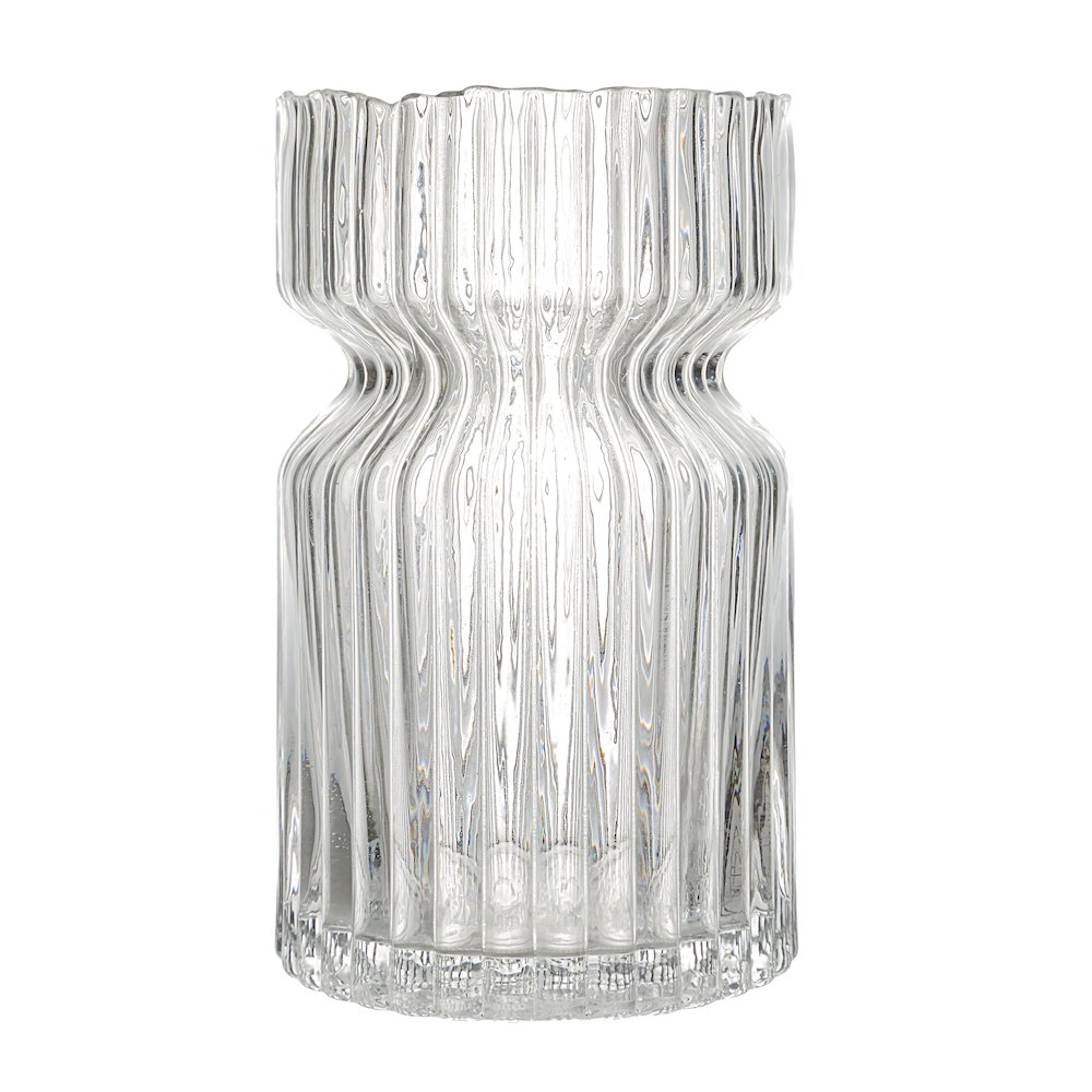 Gladys Glass Vase In White Color. Picture 3