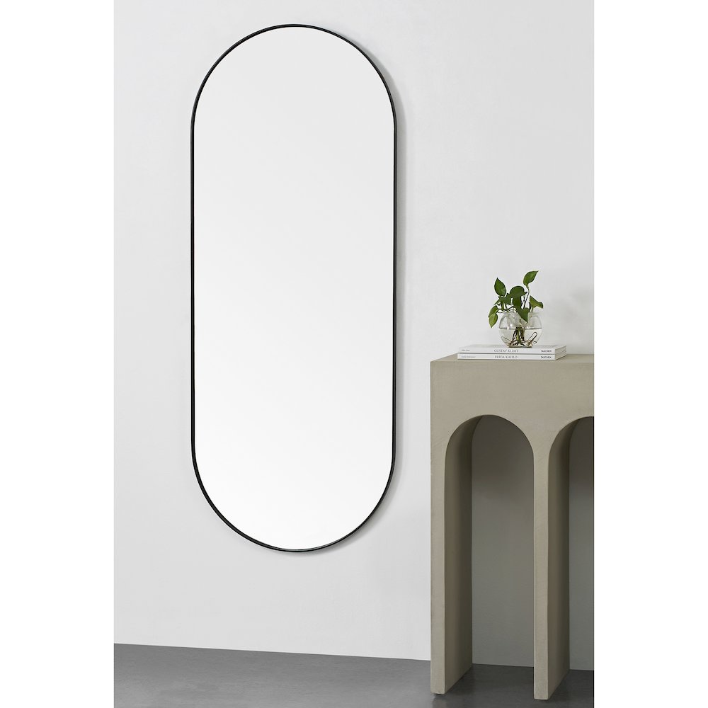Ammar 24 x 60 Pill Ractangular Framed Mirror. Picture 2