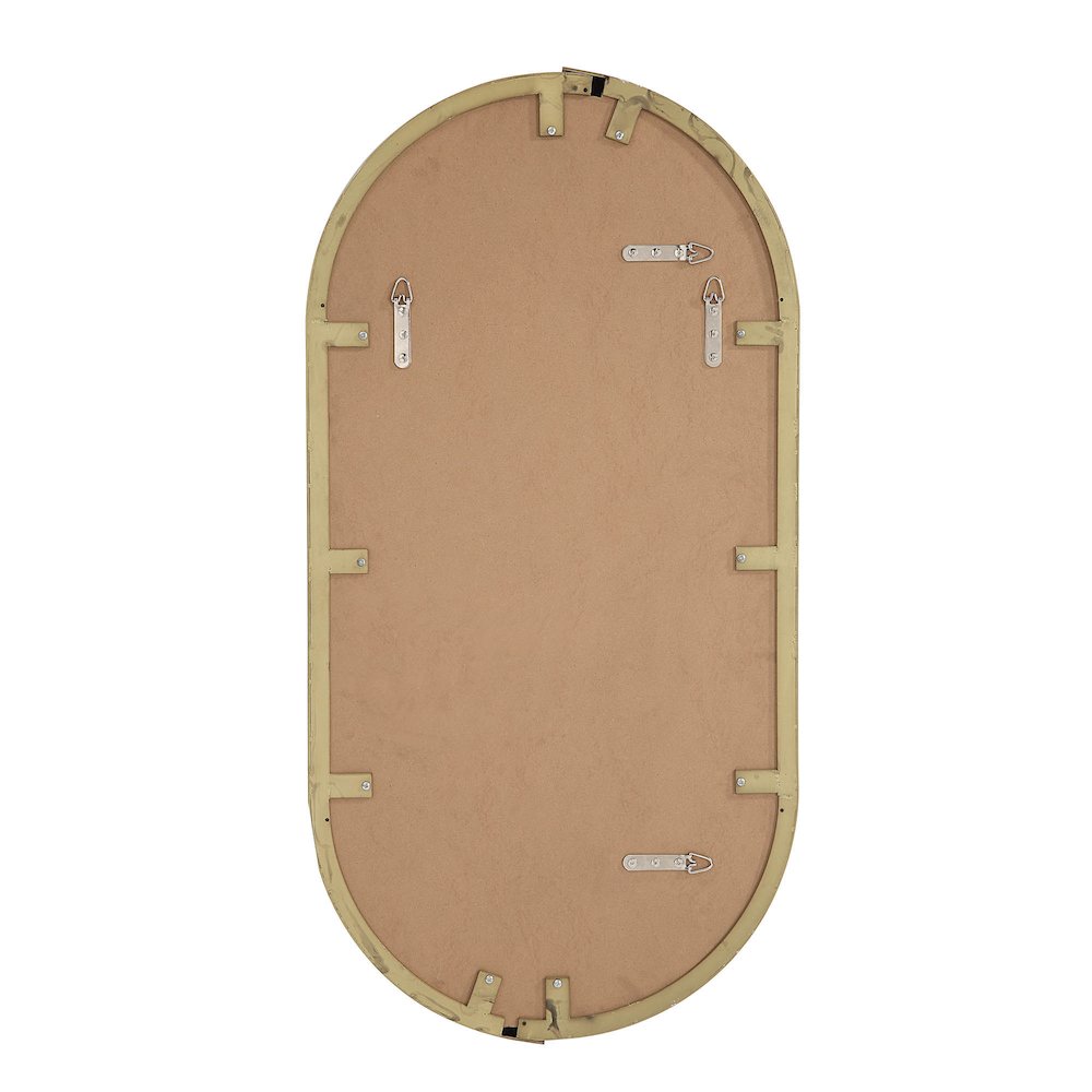 Aleah 40" Tall Oval Wall Mirror, Yellow. Picture 4