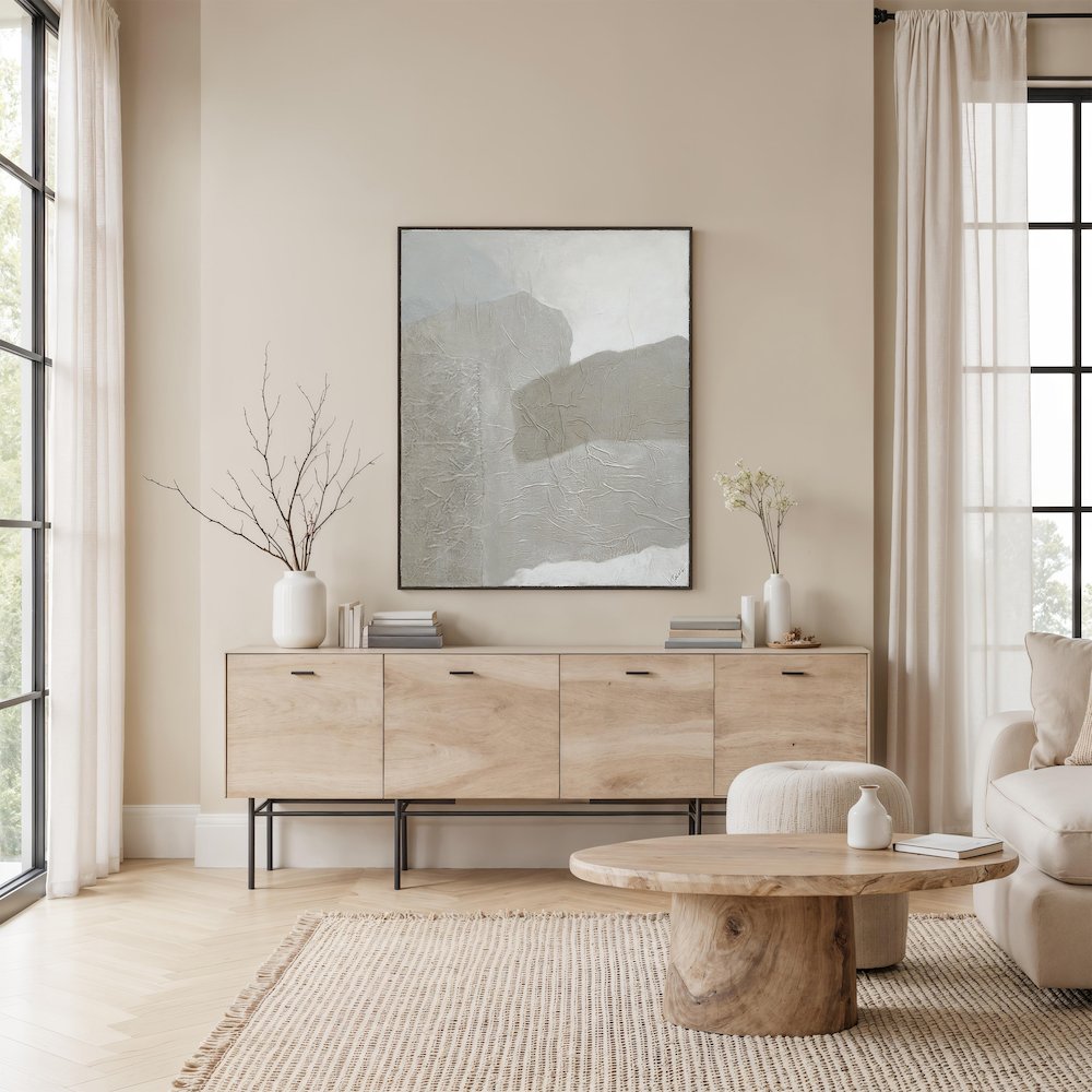 Sesamo 40" Wide Canvas Art with Wood Frame, Black Oak. Picture 4
