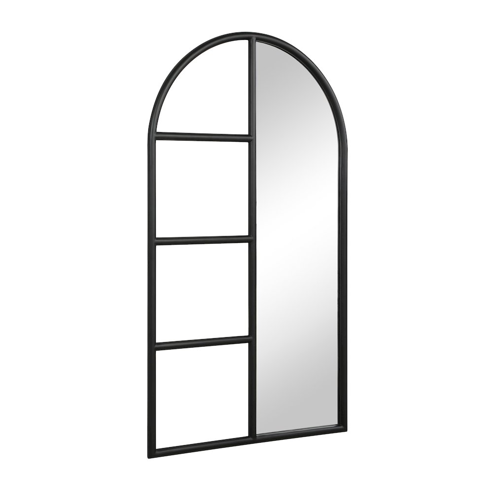 Trellis 69.75" H x 38" W Wall Mirror, Black. Picture 3