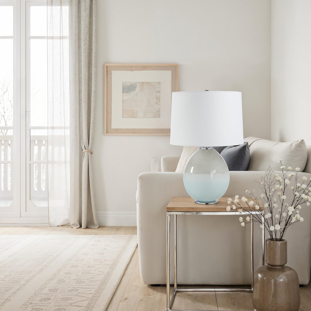 Calais 19.0" Height Table Lamps, Light Blue. Picture 2