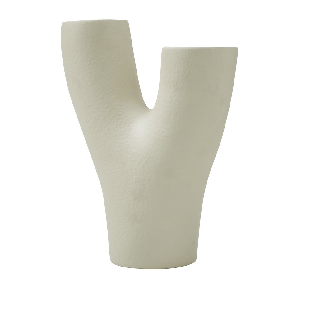 Wisteria Large Vase In Cream Color. Picture 3