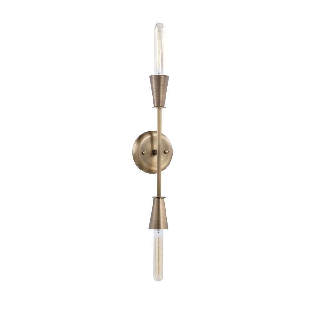 Mariana 17.25" Dark Antique Brushed Brass 2-Light Wall Sconce. Picture 5