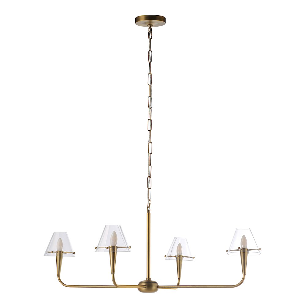 Maite 78" Height Ceiling Fixture, Plated Dark Antique Brushed Brass. Picture 3