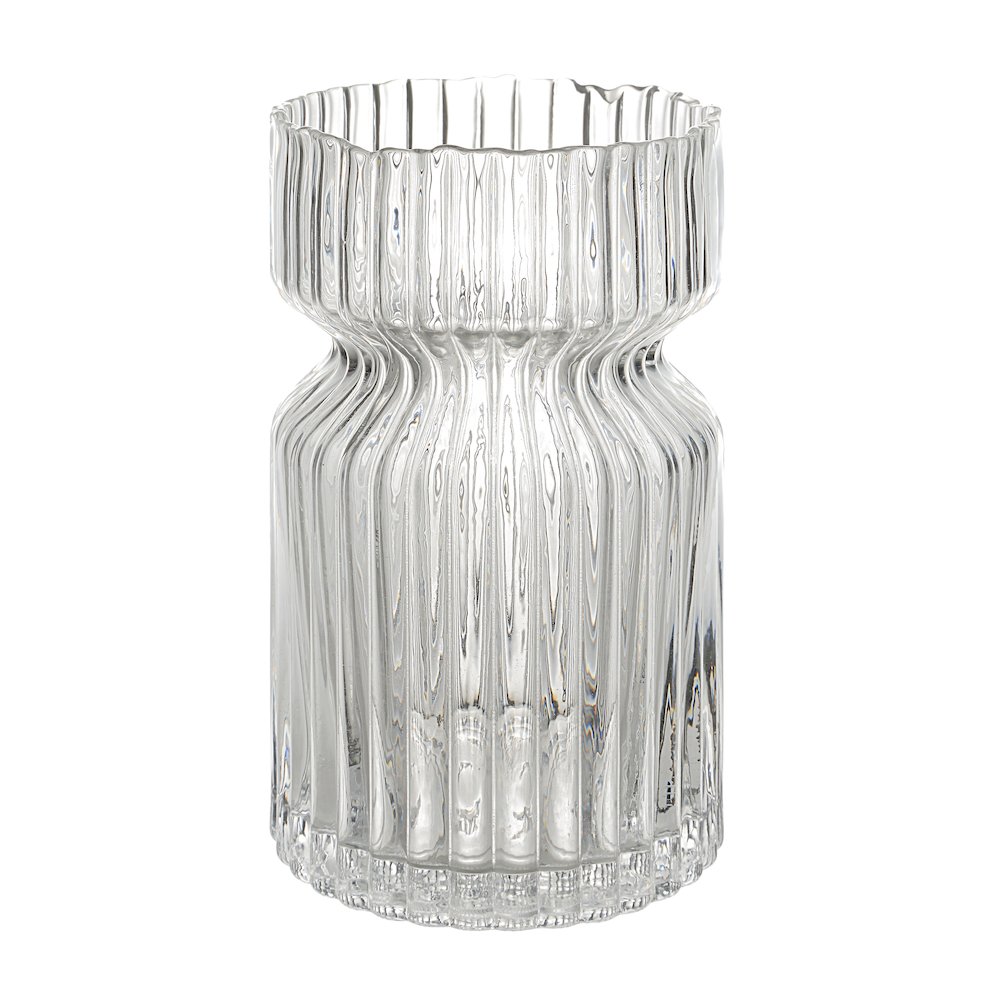 Gladys Glass Vase In White Color. Picture 1
