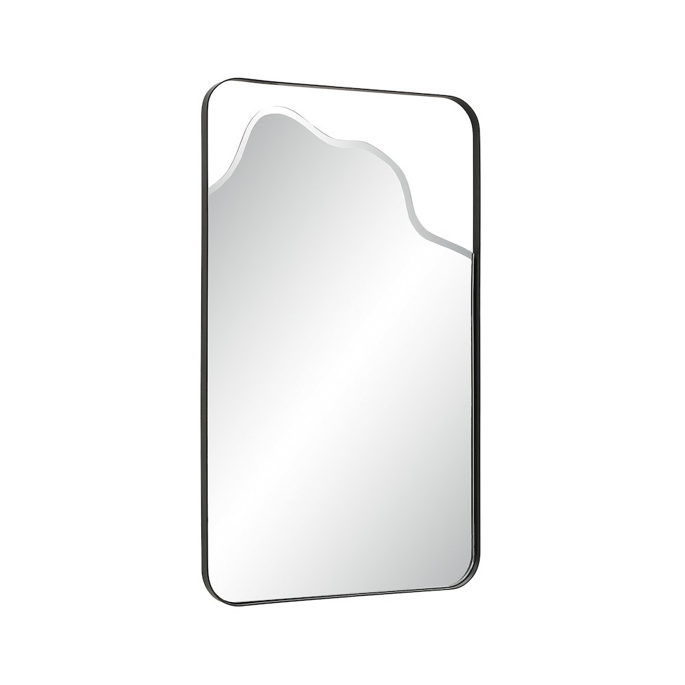 Heron 40" H x 24" W Wall Mirror, Matte Black. Picture 2