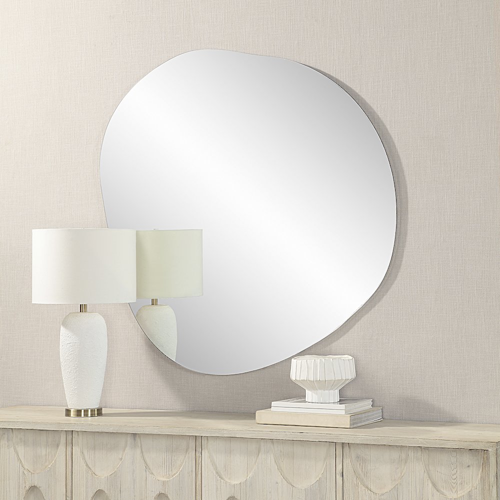 Lunaria 45" Tall Irregular Round Mirror. Picture 2