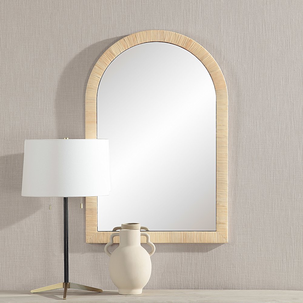 Tally 36" Tall Arch Rectangular Mirror, Natural. Picture 2