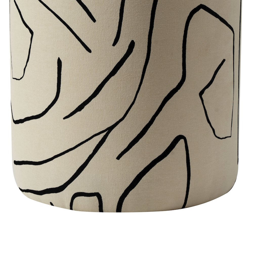 Rachelle Indoor Cotton Stool, Cream. Picture 3