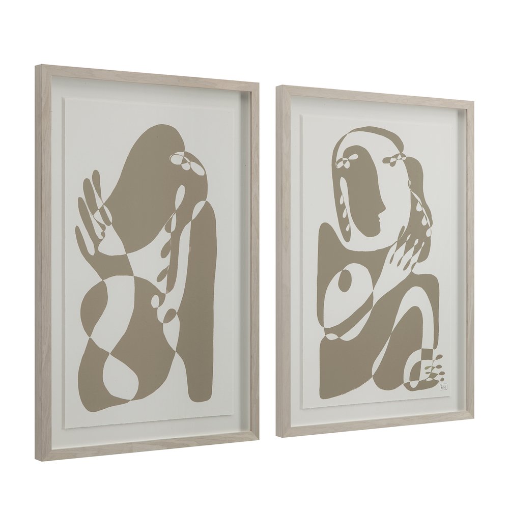 Cybel 24.1" Wide Wall Art With Wood Frame, Walnut. Picture 3