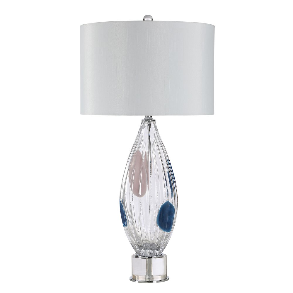 Luxor 30.0" Height Table Lamps, Clear And Blue. Picture 3