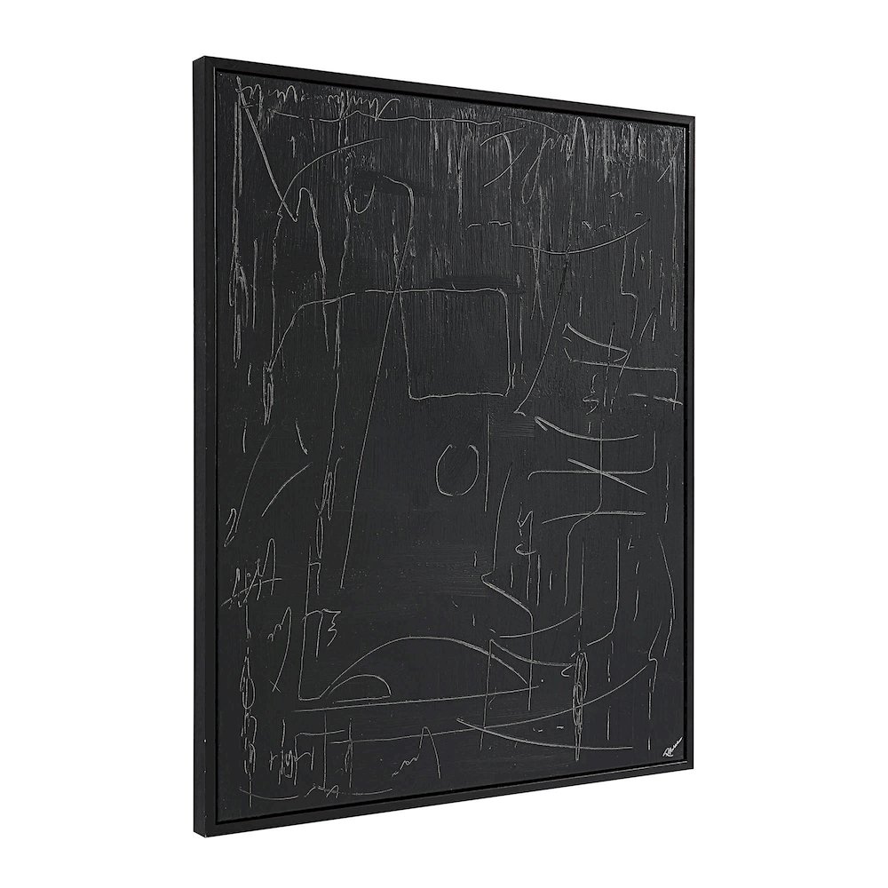 Haiku 40" Wide Canvas Art, Black. Picture 3