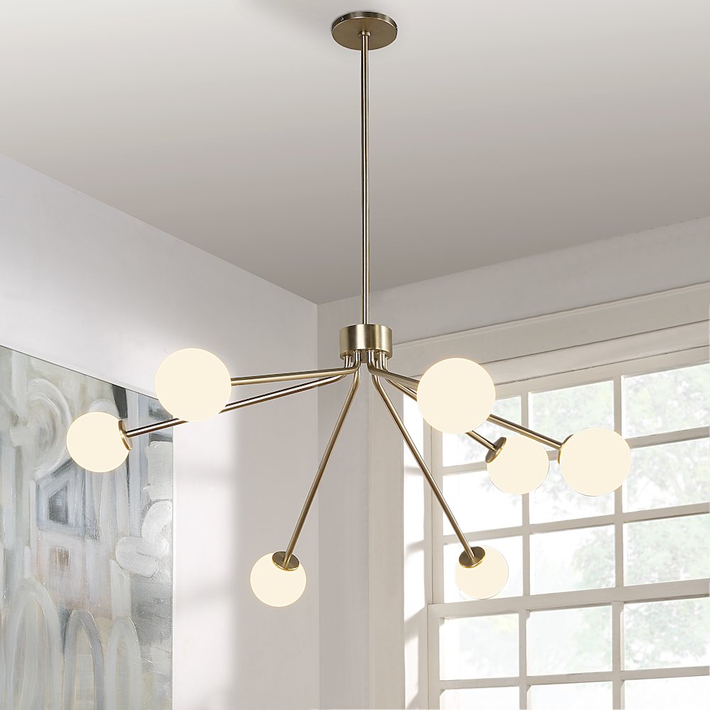Mundo 46" Wide 7-Light Chandelier, Champagne. Picture 2