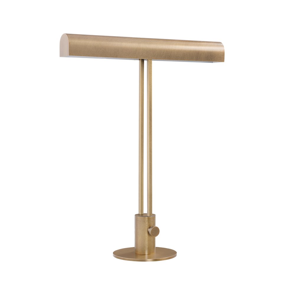 Storn 20.25" Tall Vintage Brass Iron Table Lamp with Tube Iron Shade. Picture 5