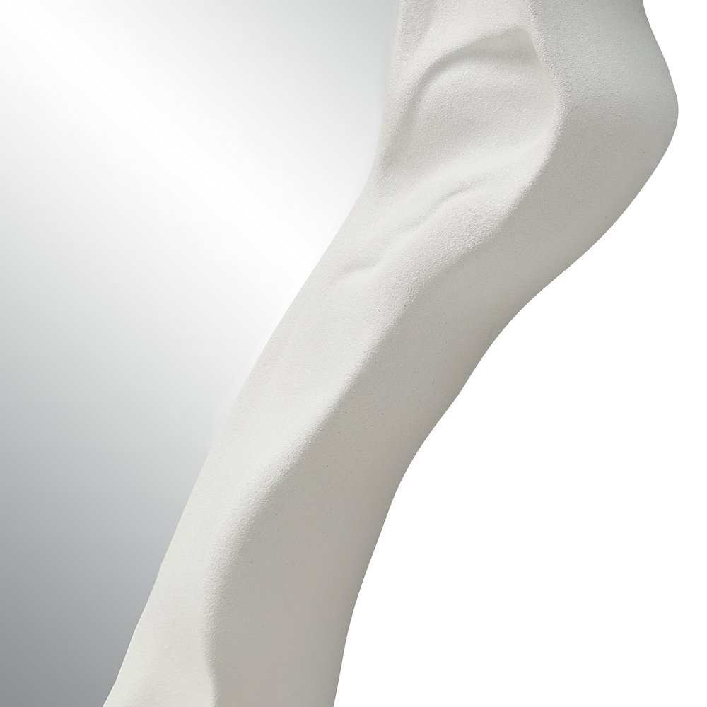Tida 40" Tall Irregular Mirror, Matte White. Picture 3