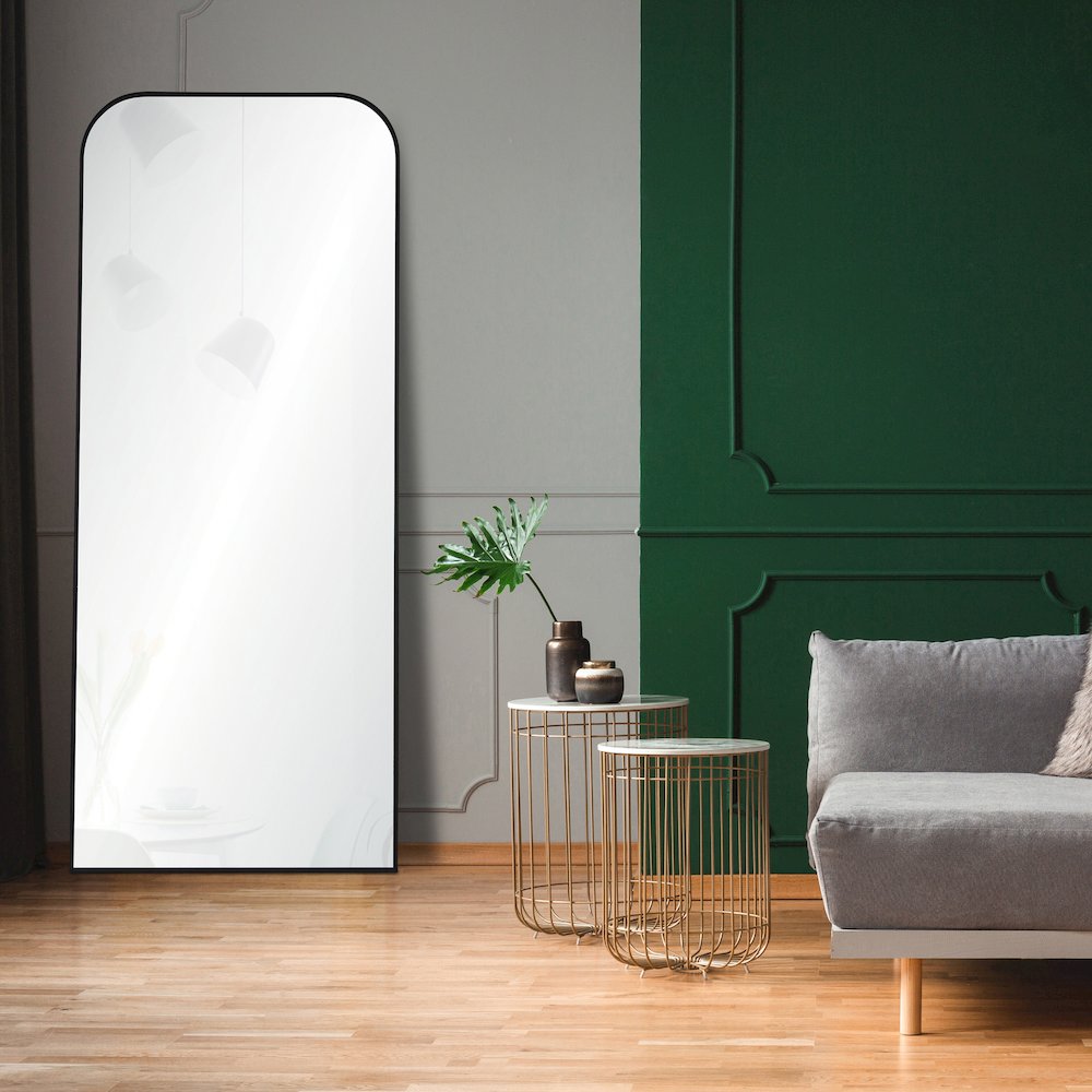 Mandret Irregular 30 in. x 72 in. Framed Mirror. Picture 2