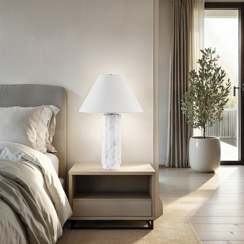 Veda 26.5" Height Table Lamp, White. Picture 2
