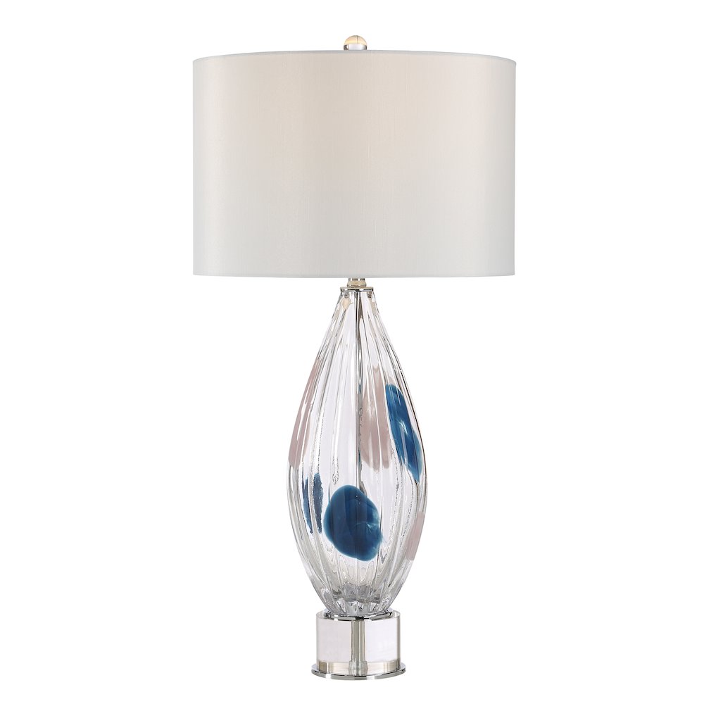 Luxor 30.0" Height Table Lamps, Clear And Blue. Picture 5