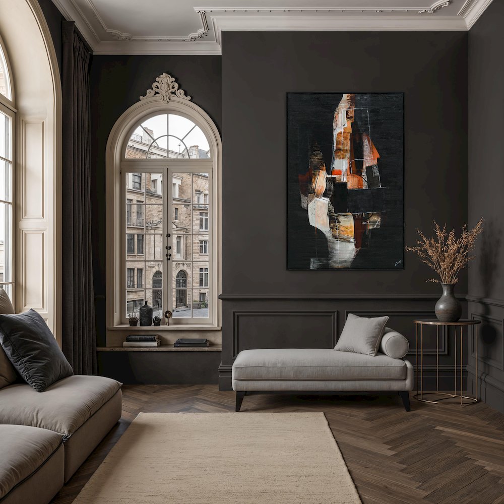 Nocturne 40" Wide Canvas Art with Wood Frame, Black. Picture 4