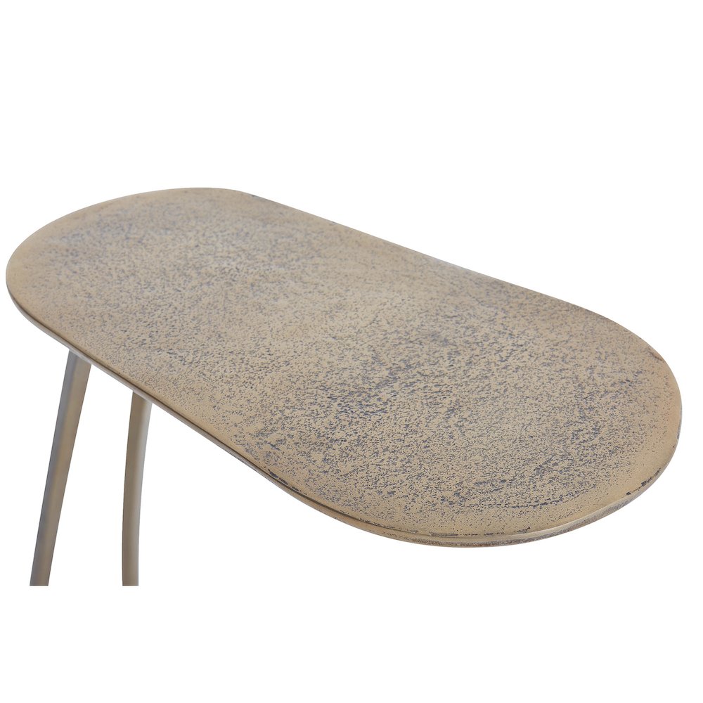 Balam Indoor Aluminum Table, Antique Brass. Picture 3