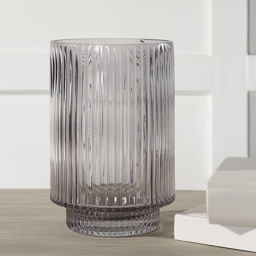 Amiens Glass Vase In Grey Color. Picture 2
