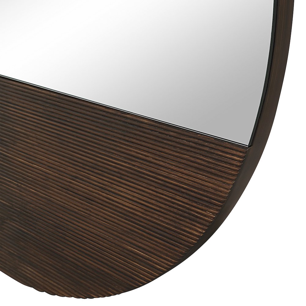 Ronda 47.25" H x 47.25" W Wall Mirror, Brown. Picture 5