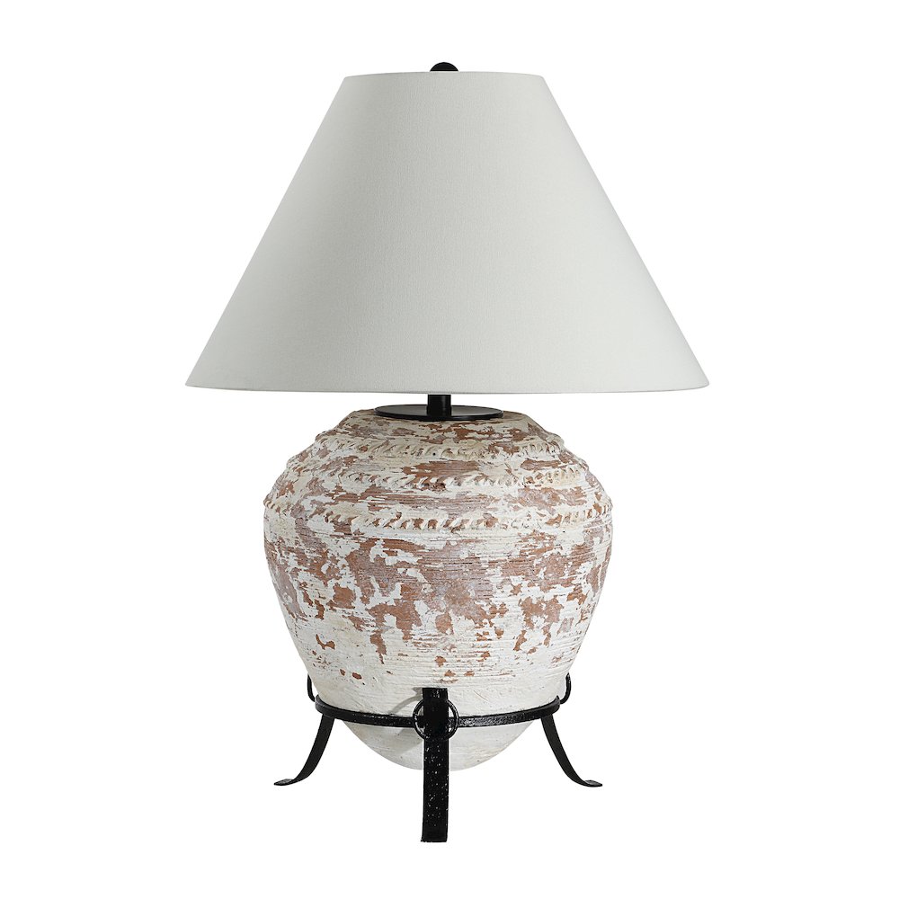 Silis 29.5" Height Table Lamps, Textured Ceramic (Off White And Brown). Picture 1