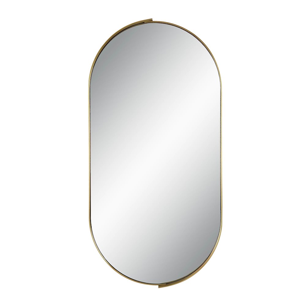 Aleah 40" Tall Oval Wall Mirror, Yellow. Picture 1
