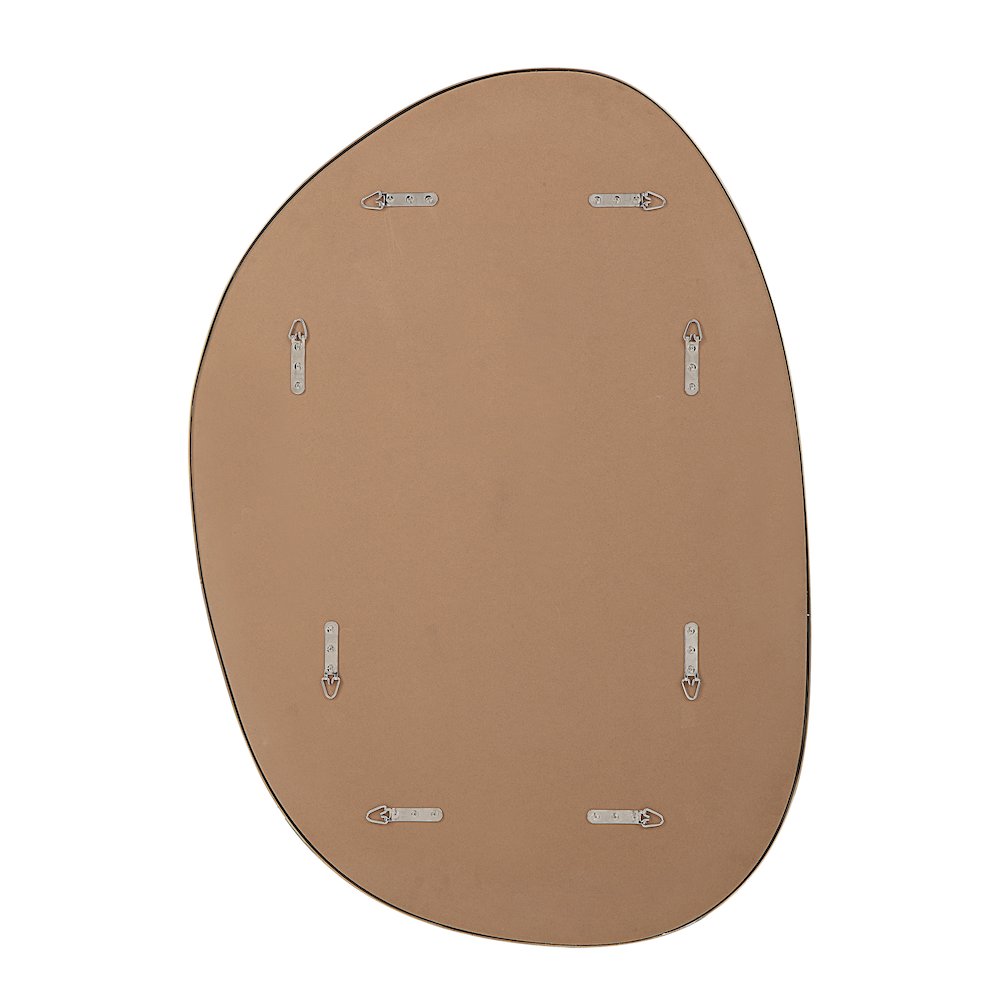 Camona 42" Tall Irregular Rectangular Oval Mirror, Satin Brass. Picture 4