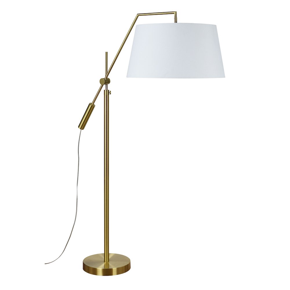 Claire 1 Light Satin Brass Floor Lamp. Picture 3