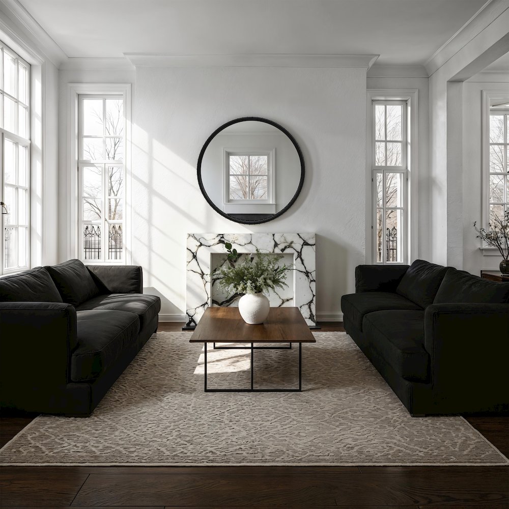 Timo 40.5" H x 40.5" W Wall Mirror, Matte Black. Picture 4